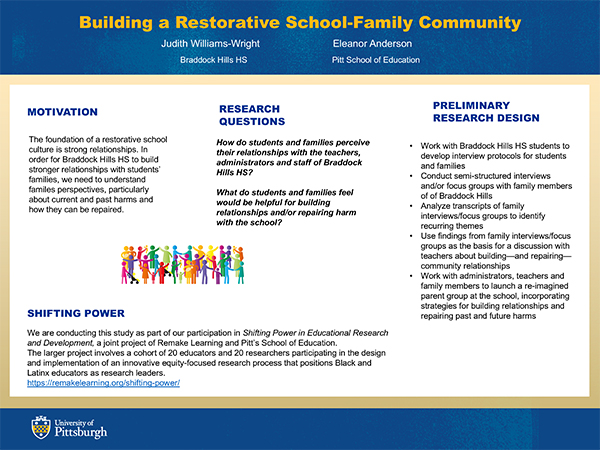 Building a Restorative School/Family Community poster
